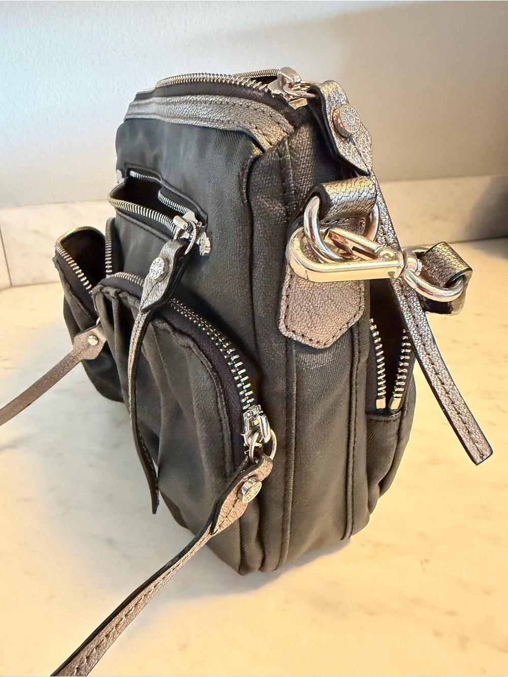 MZ Wallace Bailey Gray/Silver cross body bag - Picture 5 of 13